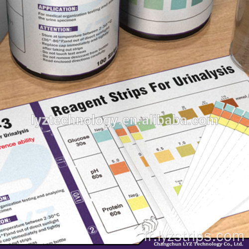 Kit de test rapide pour bandelettes d&#39;analyse urinaire 3 paramètres